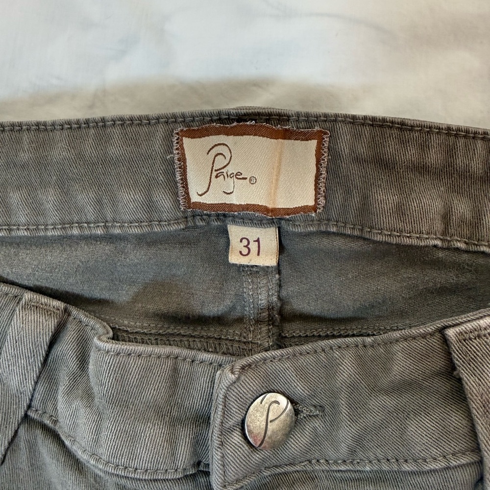 PAIGE Straight-Leg Jeans in Olive Brown - Picture 2 of 7
